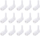 Quick Connector L Type Push in Elbow Connect Fittings 1/4" Tube for Water Purifier, 32x28mm White 15Pcs