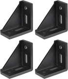 Inside Corner Bracket Gusset, 80mm x 80mm for 4040 Series Aluminum Extrusion Profile, 4 Pcs (Black)