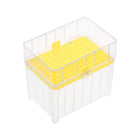 Pipette Tips Box 96-Well Polypropylene Tip Holder Container for 1ml/1000ul Pipettor 7.5mm Hole Diameter Yellow