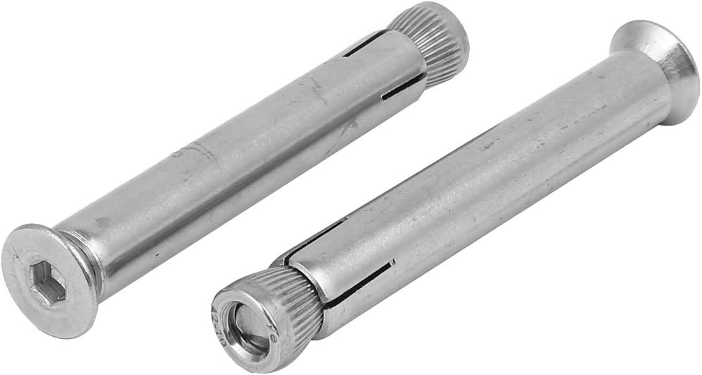 M8 x 80mm 304 Stainless Steel Hex Socket Countersunk Head Sleeve Anchor 2PCS