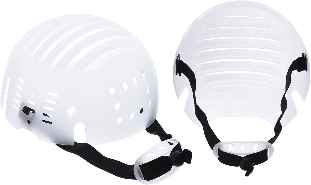 2Pcs Stoßkappe Einlegesatz, PE-linierte Baseball-Helmeinlagen, Leichtes Universelles Stoßkappe mit verstellbarem Gurt für Kopfschutz (Weiß)