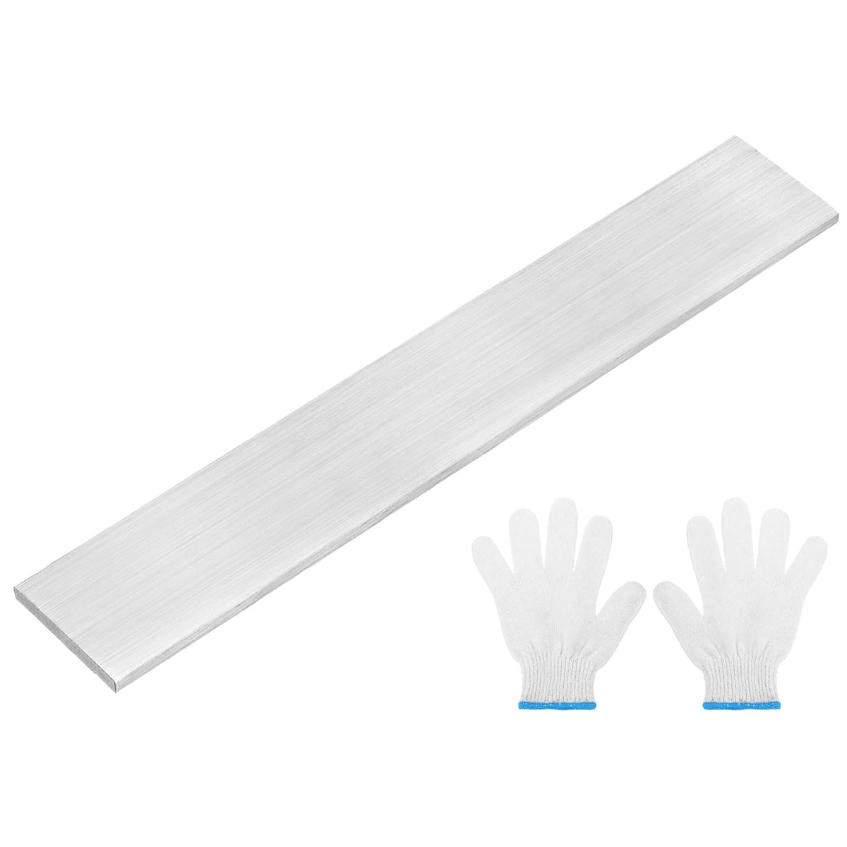 304 Stainless Steel Flat Bar 1/4" Thickness, 2" Width, 12" Length, Brushed Finish Trim Strips Sheet for Kitchen DIY Craft Making, Silver Tone