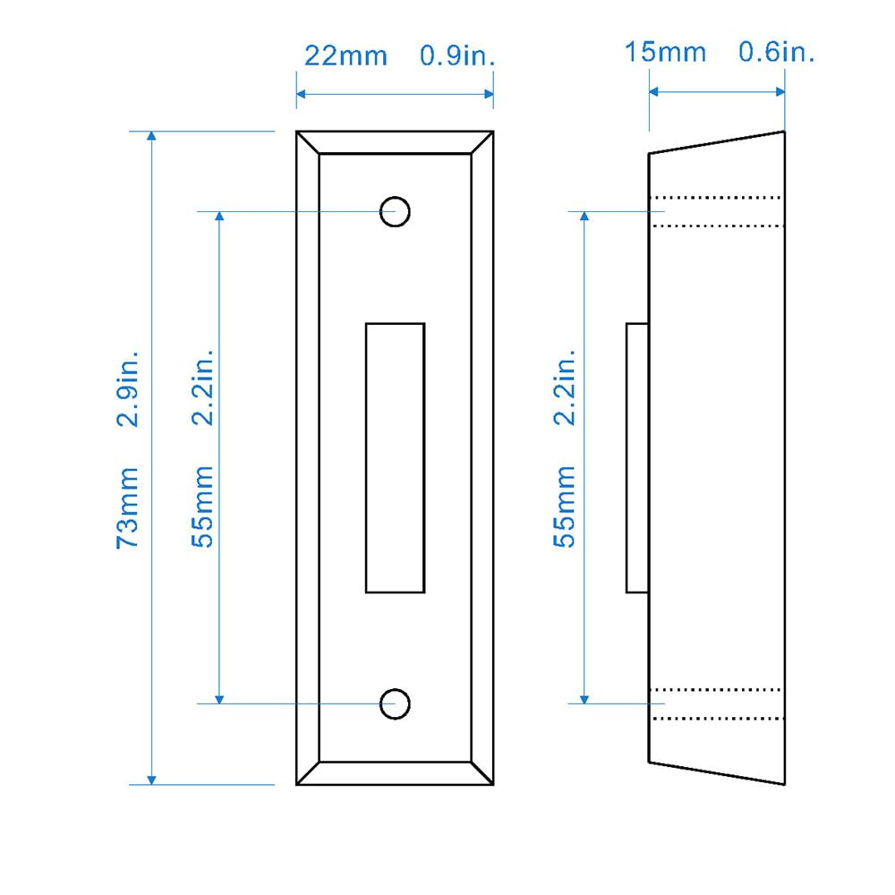 LinkMejor LED Lighted Doorbell Button Push Switch Wall Mounted For Chime Ring (BLACK)