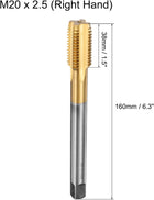 Metric Thread Tap M20 x 2.5 H2 160mm Straight Flute Screw Thread Milling Machine Taps Threading Tapping Repair Tool