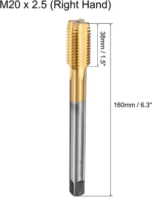 Metric Thread Tap M20 x 2.5 H2 160mm Straight Flute Screw Thread Milling Machine Taps Threading Tapping Repair Tool