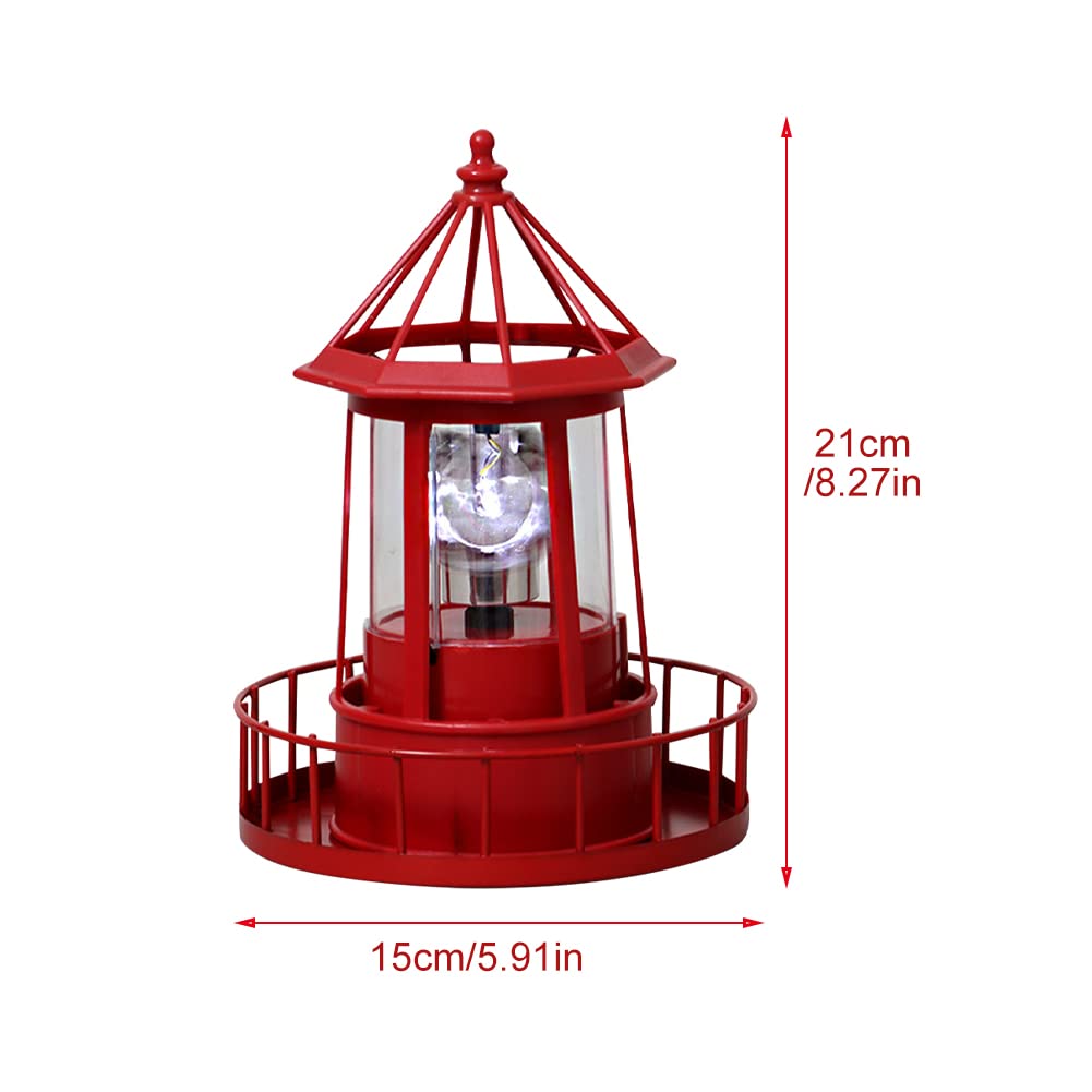 사온 라이트하우스 램프, 360° 회전 LED 가든 라이트, 아웃도어 데코