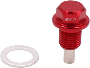 M12 X 1.25mm tråd rød magnetisk bil oliebeholder afløbsboltsæt med skrue