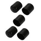 5pcs 20mm Inner Dia PVC Flexible Vinyl End Cap Screw Thread Protector Cover Black Color