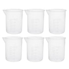 Measuring Cups 50ml PP Plastic Graduated Beaker Transparent for Lab Kitchen liquids 6pcs