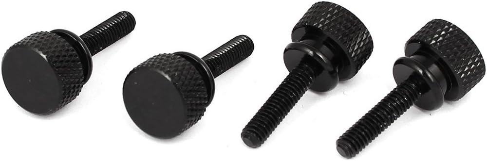 Computer PC Case M4x16mm Shoulder Type Knurled Thumb Screw Black 4pcs