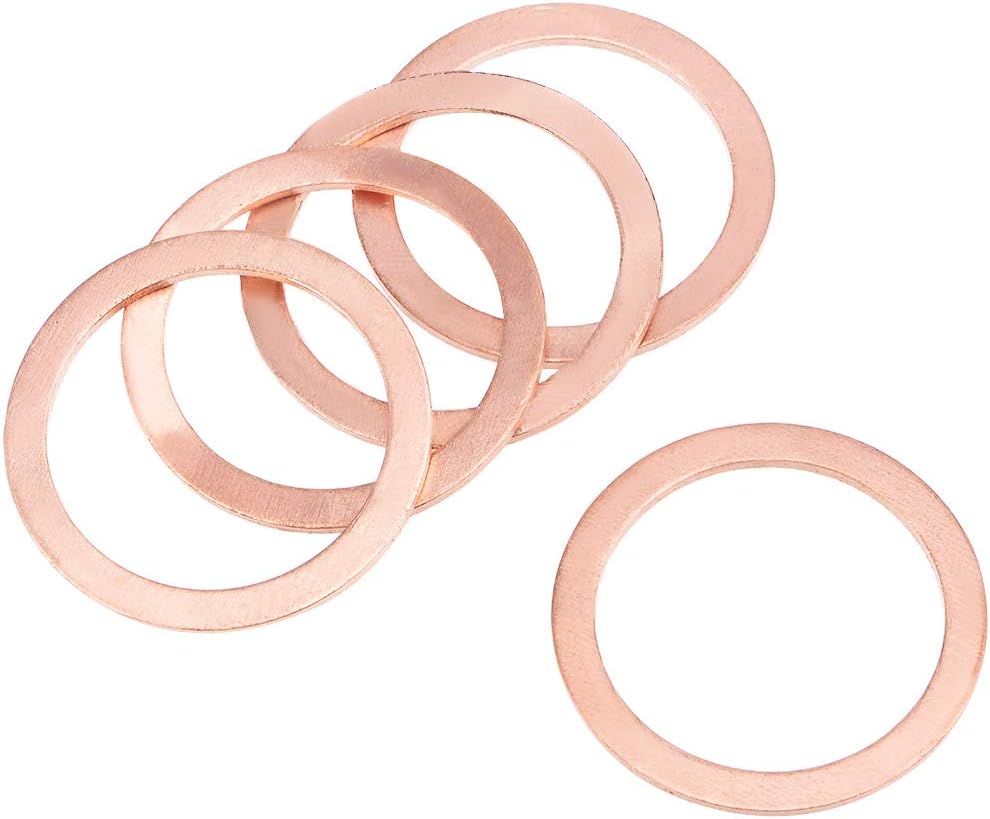5Pcs 30.3mm x 38mm x 1.5mm Copper Flat Washer for Screw Bolt
