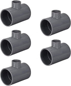 PVC Pipe Fitting Tee 401-Series Schedule 40 Gray 1-inch x 2-inch Socket 5pcs