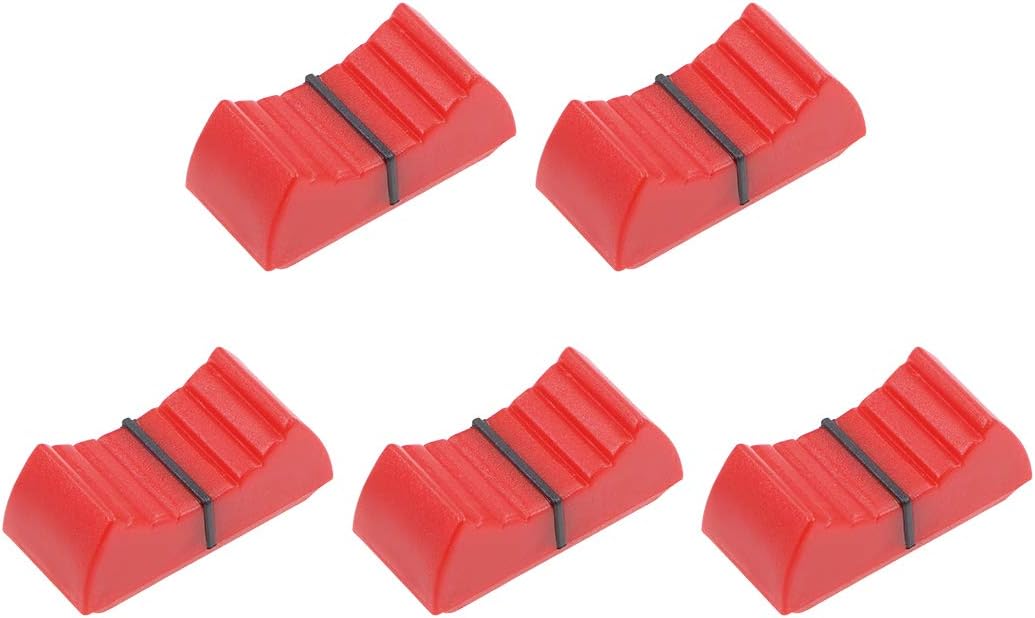 Plastic Straight Slide Potentiometer Flat Push Knob Insert Shaft 4x1mm Red 5pcs