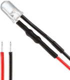 30Pcs 5mm Pre Wired LED, Red, Blue, Orange, Green, White, Pink DC3-6V Clear Lens, Light Emitting Diodes