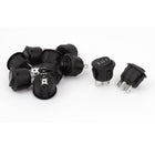 a14120500ux0206 SPDT 3 Poles Push Button Switch, 10 Piece, AC 250V, 6 Amp, AC 125V, 10 Amp, KCD1-2, 20 mm Mount Diameter