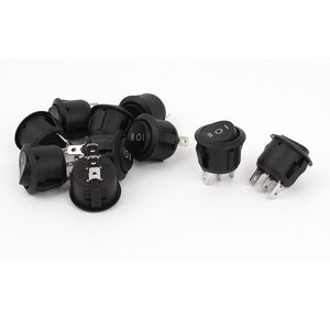 a14120500ux0206 SPDT 3 Poles Push Button Switch, 10 Piece, AC 250V, 6 Amp, AC 125V, 10 Amp, KCD1-2, 20 mm Mount Diameter