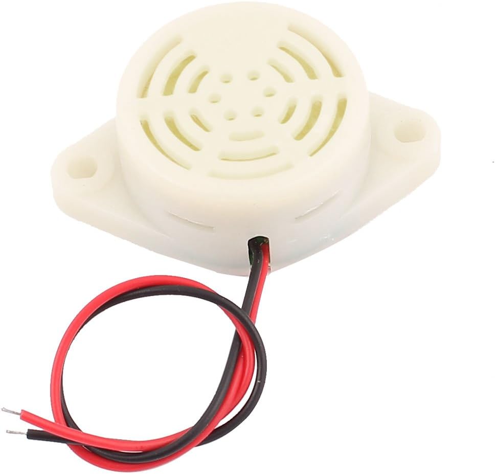 DC 3-24V Wired Industrial Discontinuous Sound Electronic Buzzer White