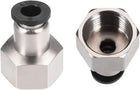 Push to Connect Tube Fitting Adapter 6mm Tube OD x 3/8" PT Female Straight Pneumatic Connecter Connect Pipe Fitting Silver Tone 2pcs