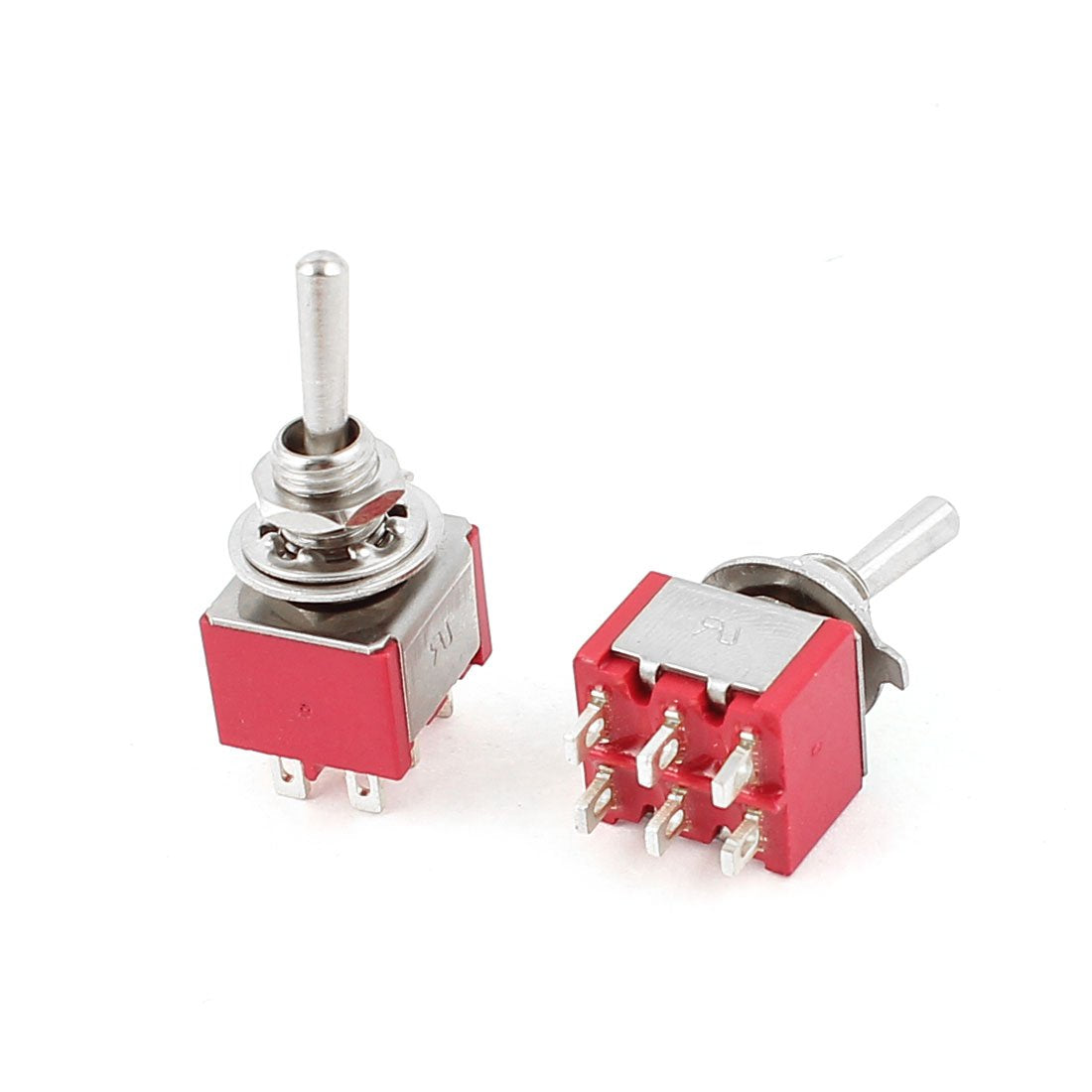 2 Pcs AC 250V/2A 125V/5A 6-Pin DPDT 2-Position ON/ON Toggle Switch