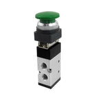 MV522PB 12mm Thread Input 2/5 Way Green Mushroom Button Air Mechanical Valve