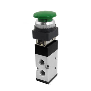 MV522PB 12mm Thread Input 2/5 Way Green Mushroom Button Air Mechanical Valve