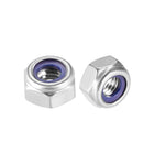 Hex Lock Nuts - M6 x 1mm 316 Stainless Steel Nylon Insert Self-Locking Nuts for Fasteners, 10Pcs Silver Tone
