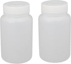 2Pcs 250ml Plastic Wide Mouth Laboratory Reagent Bottle Sample Sealling Bottle White