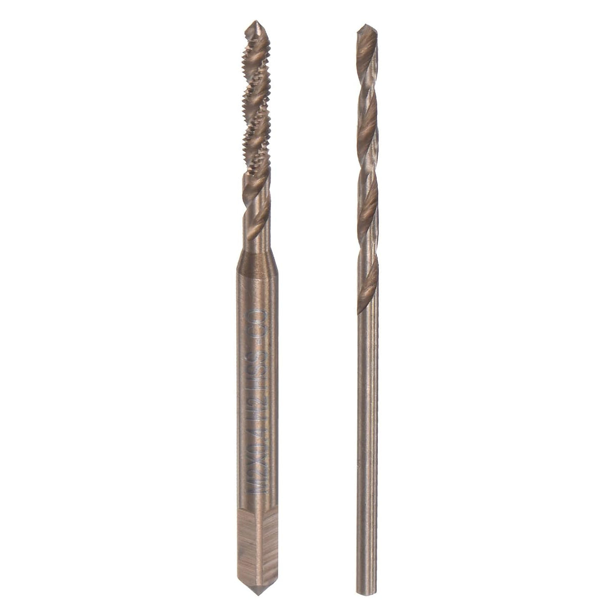M2 x 0.4 Spiral Flute Tap and 1.6mm Twist Drill Bit Set, Metric M35 Cobalt High Speed Steel Machine Threading Screw Thread Tap Tool for Stainless Steel