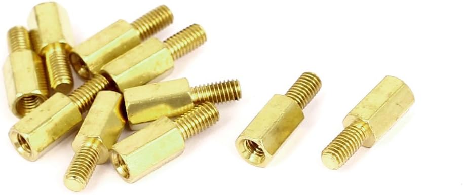 M3x8mm+6mm Male to Female Thread Brass Hex Standoff Spacer 10Pcs