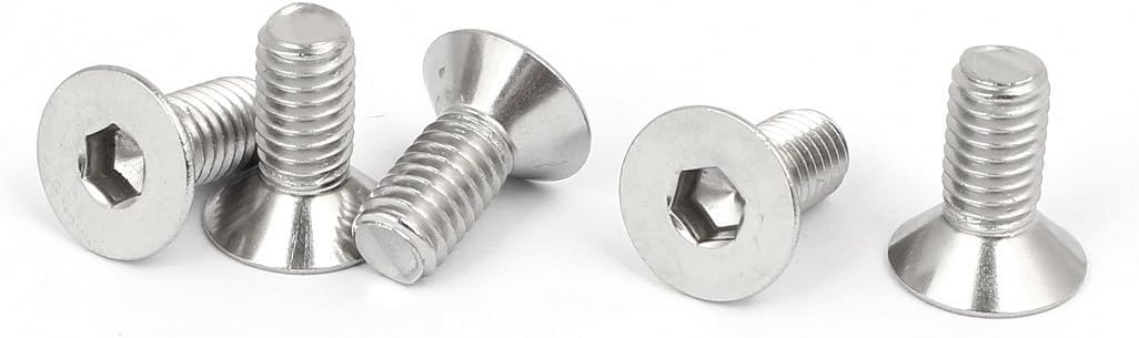 M6x14mm 316 Stainless Steel Countersunk Flat Head Hex Socket Cap Screw Bolt 5pcs