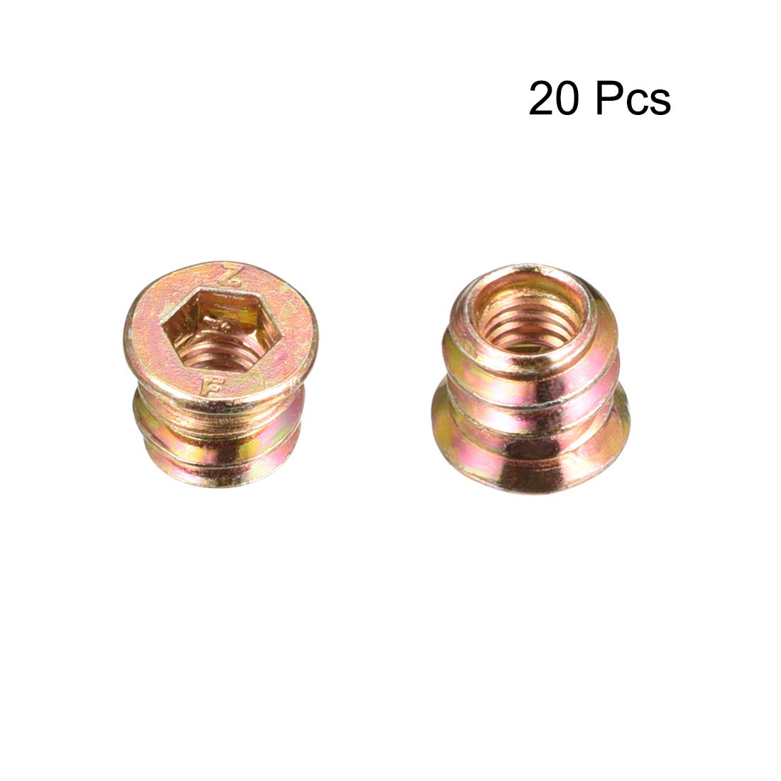 木製家具用 M6x20mm ネジインサートネジ インターフェース六角ソケットドライブ 10個