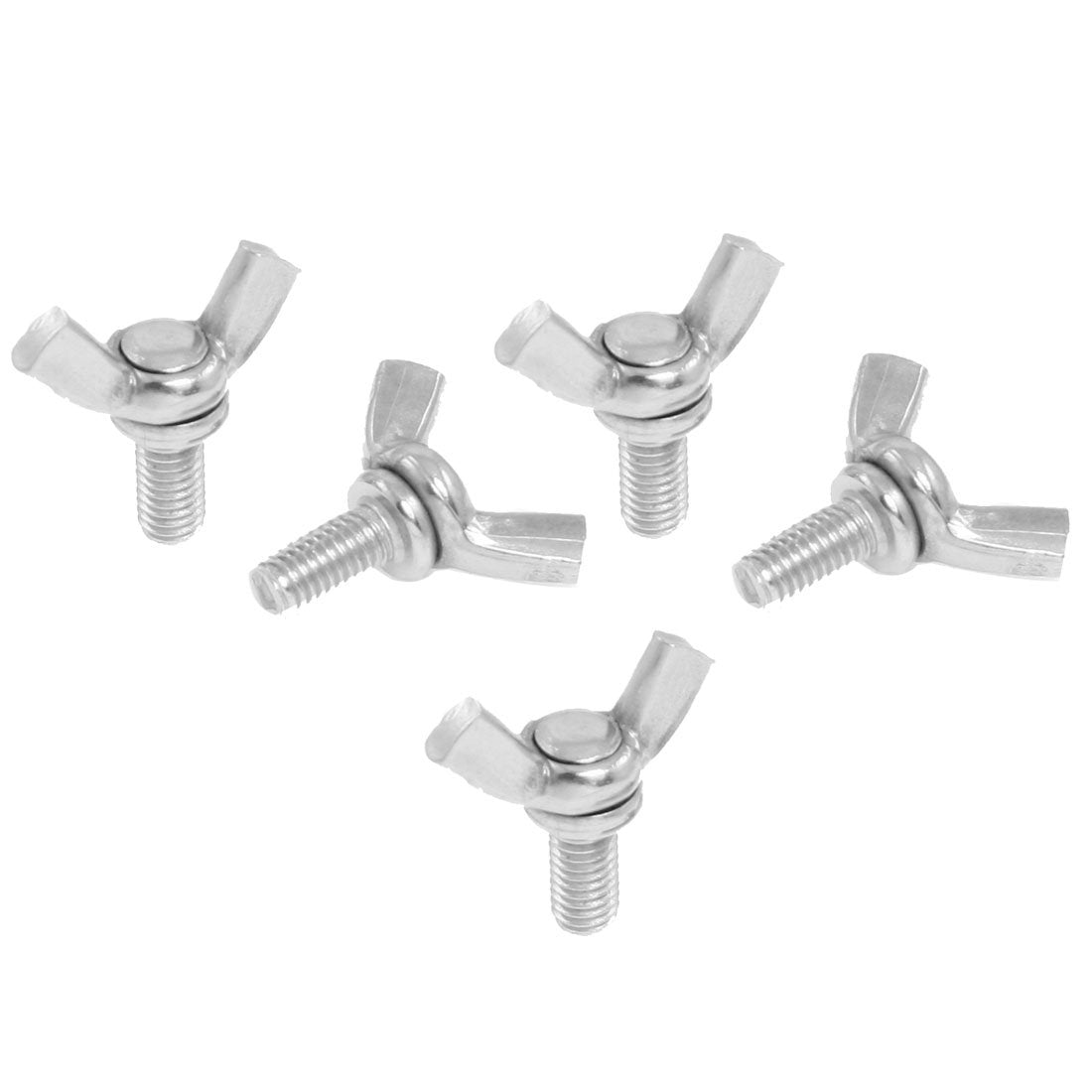 5mm x 10mm Fastener Wide Wing Head Screw Bolts 5 Pcs
