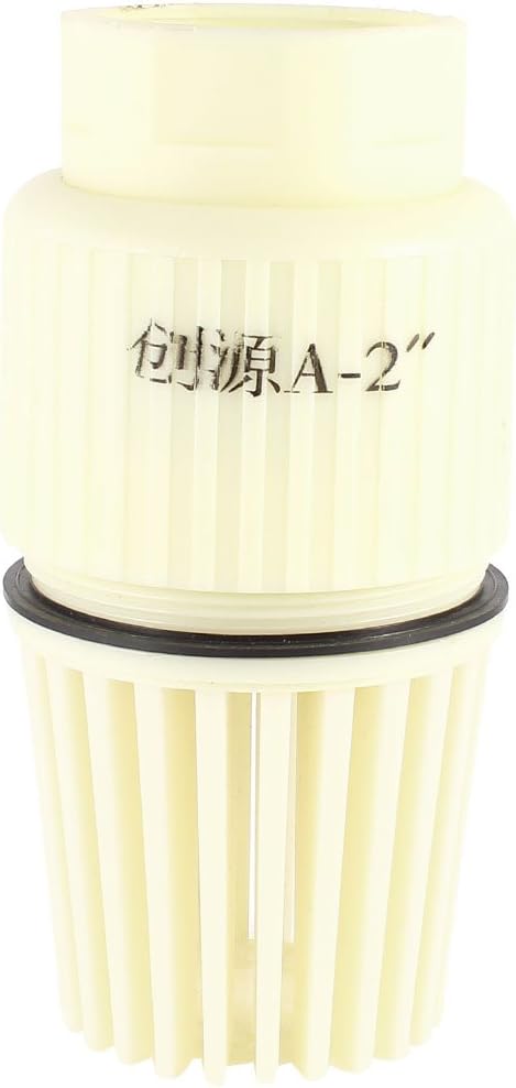 Foot Valve, 180x89mm PVC Backflow Preventer 2PT Thread Connector for Garden Well Water Pump, Beige