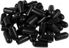 50pcs Rubber End Caps 5mm ID Vinyl Round Tube Bolt Cap Cover Thread Protectors Black