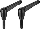 M6 x 16mm – Mango ajustable para sujeción; palanca con perno roscado; botón de presión; cremallera; pernos roscados; mango giratorio con sistema de bloqueo; tornillos de liberación rápida; color negro; 2 piezas.