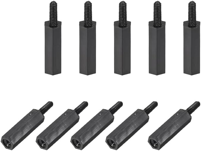 M2x15mm+6mm Male-Female Hex Nylon PCB Motherboard Spacer Standoff for FPV Drone Quadcopter, Computer & Circuit Board Black 150pcs