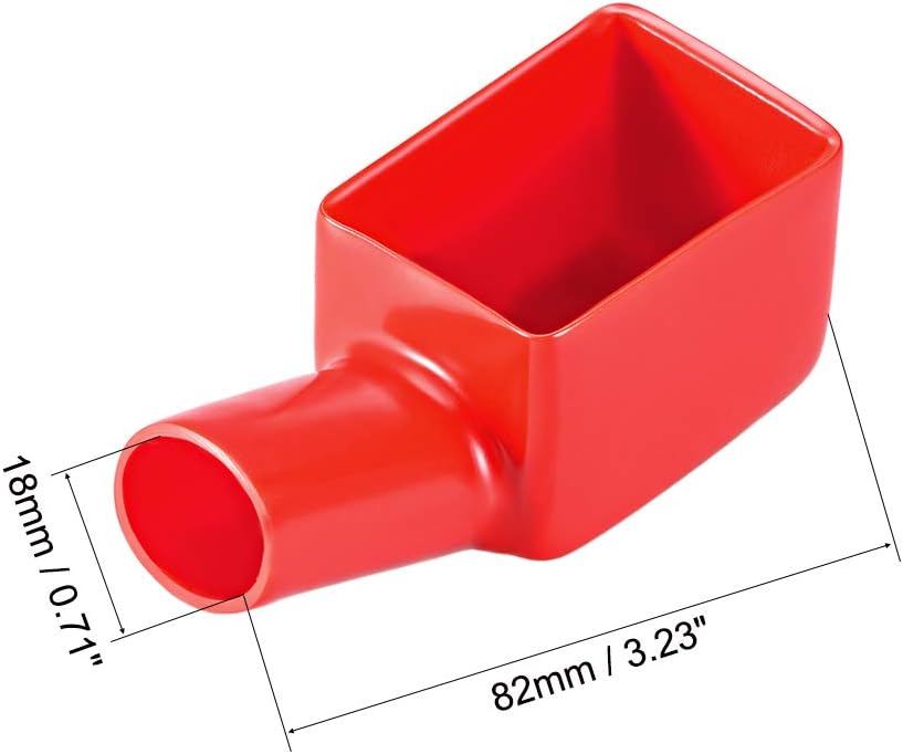 Electrical Battery Terminal Insulating Rubber Protector Covers for 18mm Cable Red Black 1 Pair