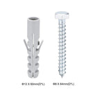 12x60mm Plastic Expansion Tube for Drywall with Hex Screws Gray 15pcs