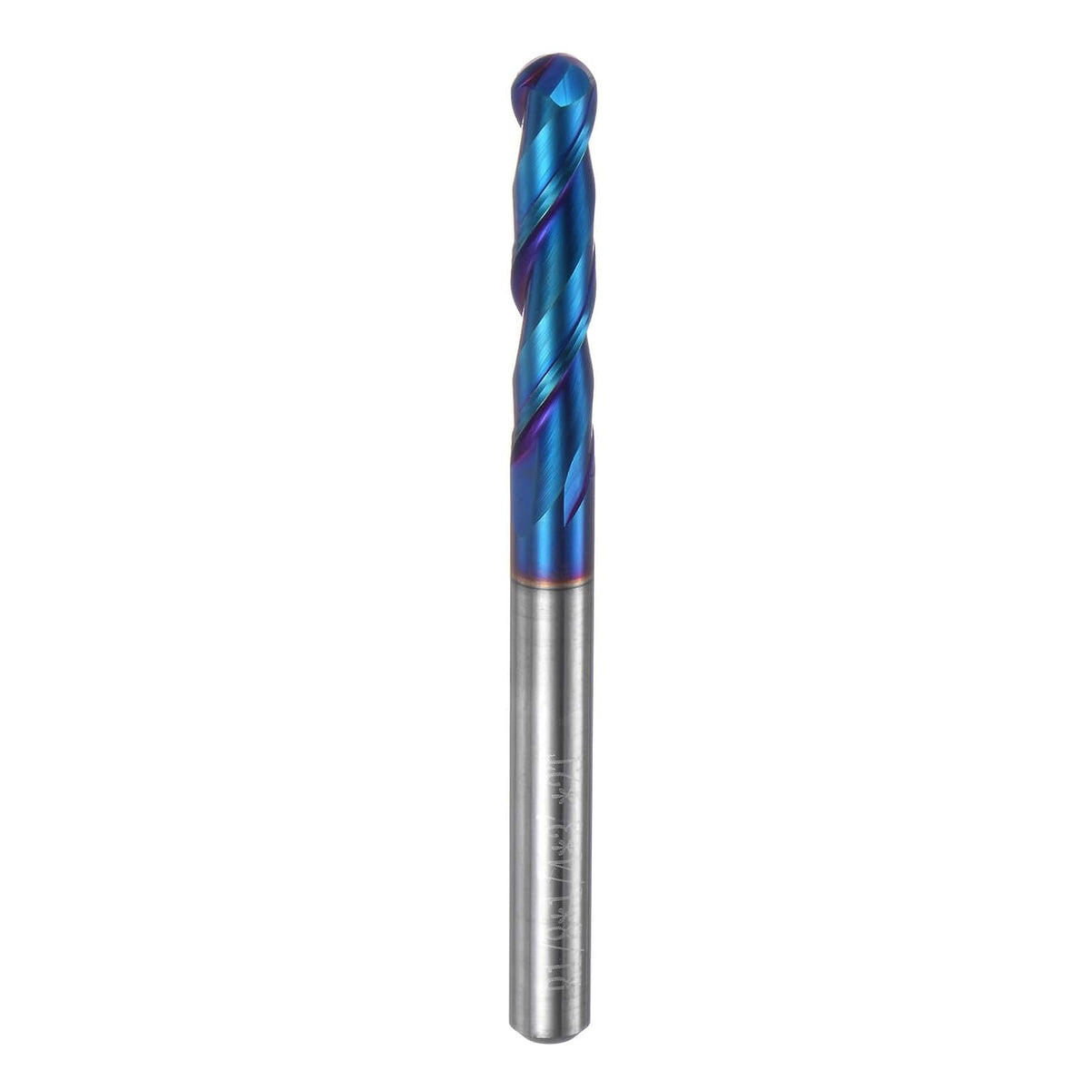 Ball Nose End Mill CNC Router Bit, 1/8" Radius 1/4" Shank Solid Carbide Nano Coated Upcut Spiral 2 Flutes Cutter Milling Tool, 1/4" Dia 3" Total Length
