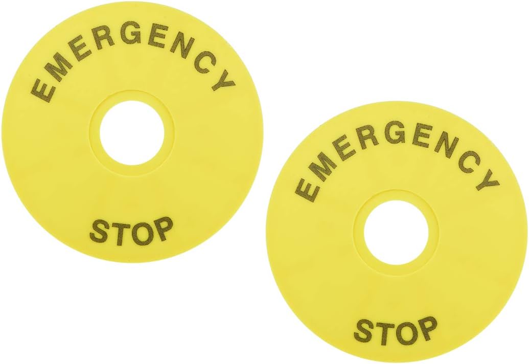 2Pcs 22mm Inner Diameter Emergency Stop Sign For Push Button Switch Replacement 90mm OD