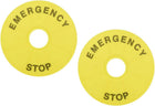 2Pcs 22mm Inner Diameter Emergency Stop Sign For Push Button Switch Replacement 90mm OD