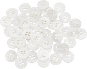 50pcs Natural Shell Buttons, 4 Hole Mother of Pearl Buttons 12.5mm Sewing Craft Button for Shirt Bag DIY Sewing Crafts Decoration, Bright White
