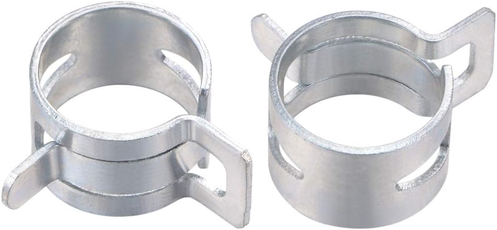 Sprungbandartige Halterung 12mm Innendurchmesser Passt 12,5-13,2mm OD Schlauch Kraftstoffleitung Silikonrohr Clips Halterung Silber Manganstahl 10Stück