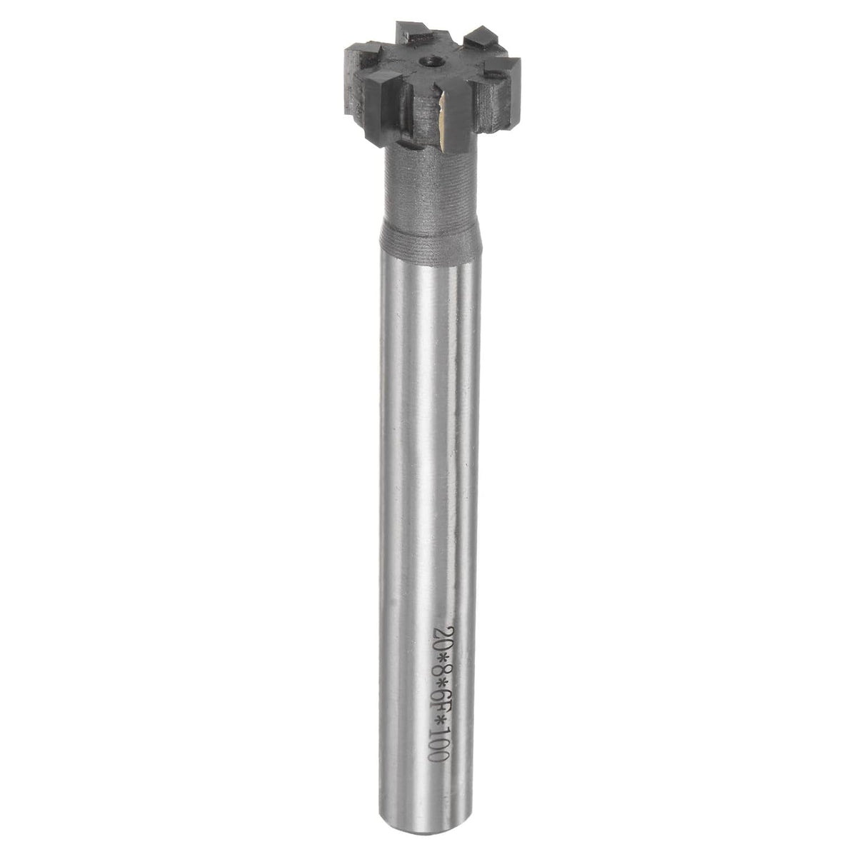 T-Slot Milling Cutters, 8mm Depth 20mm Cutting Dia 12mm Shank Tungsten Carbide Tip 6 Flutes T Slot End Mill for Stainless Steel Copper Aluminum