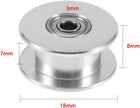 Aluminum 3mm Bore Toothless Timing Belt Pulley with Bearing