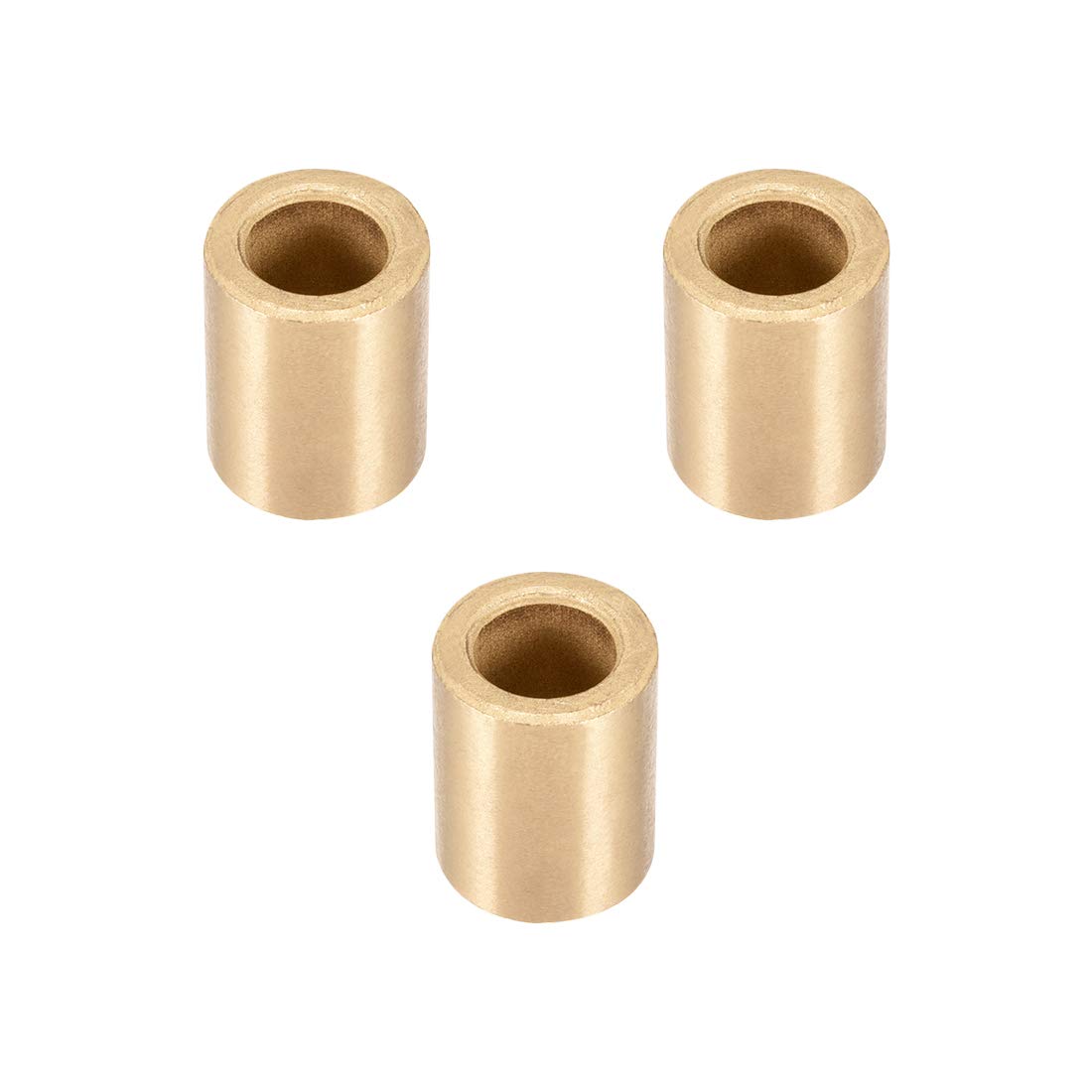 Bearing Sleeve 10mm Bore x 16mm OD x 20mm Length Self-Lubricating Sintered Bronze Bushings 3pcs