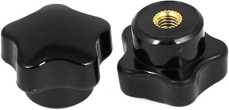 Screw On Type Clamping Star Knob Grip Handgrip M6 Threaded Dia 2pcs