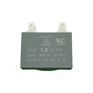 Fanmotor kondensator 1.5 mfd, 1.5uF 450VAC, CBB61, 4-terminal (Pack av 1)