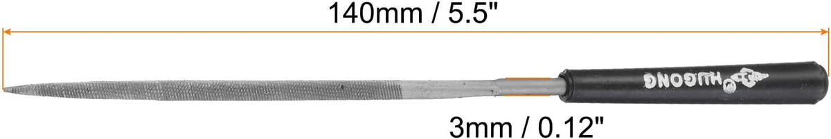 10Pcs Second Cut Stahlseitige Dreiecksschleiffeile mit Kunststoffgriff, 3mm x 140mm