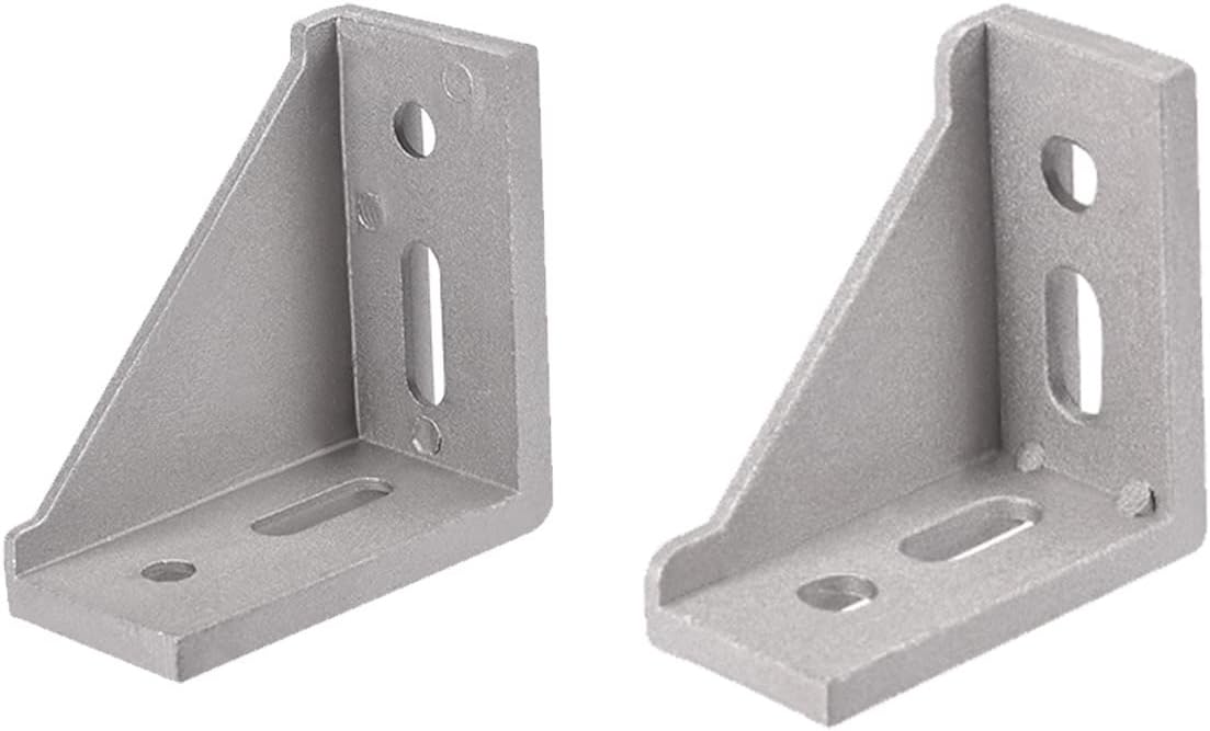 Inside Corner Bracket Gusset, 10 Pcs 60x60mm and 6 Pcs 80mm x 80mm for 3030 and 4040 Series Aluminum Extrusion Profile with Slot 8mm (Silver)